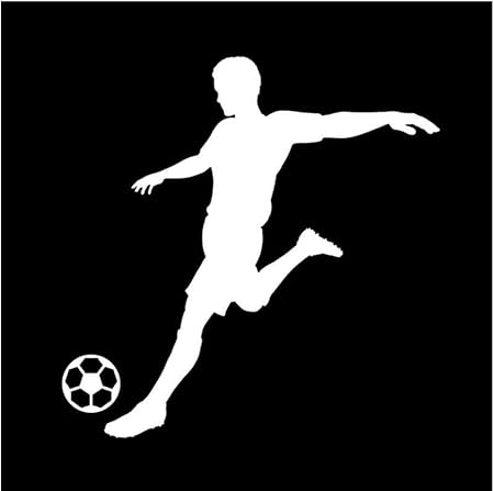 Amazon 車 ステッカー 15 2cm 15 4cmシルエットサッカー選手キックボールビニールスポーツカーステッカー ステッカー デカール 車 バイク