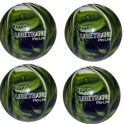 Bowlerstore Products EPCO Candlepin Bowling Balls - Urethane - Lime Green, White & Navy (4 1/2 inch- 2lbs. 7oz.) 4 Balls