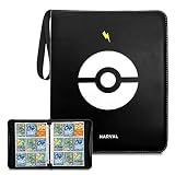 Narval - Classeur pour Carte de jeux - 900 pochettes cartes à Collectionner - 50 pages Album - Rangement de Carte - Carnet protection - Cadeau Pour Les Petits et Les Grands (Noir)