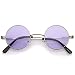 zeroUV - Small Retro Lennon Inspired Style Colored Lens Round Metal Sunglasses 41mm (Silver / Purple)