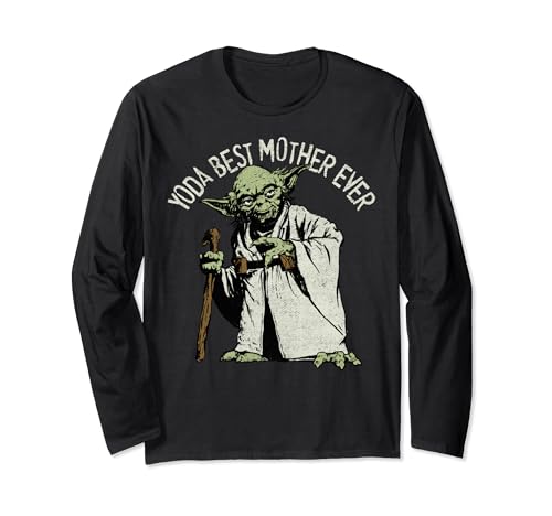 T-shirt Star Wars Yoda Best Mother Ever femme haut manches longues portrait