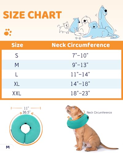 Image of Supet Inflatable Dog Cone Collar for After Surgery Donut, Soft Dog Cones for Small Medium Large Dogs Pets, E Collar Pet Neck Donut Collar Alternative After Surgery