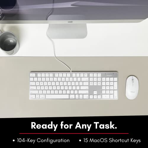 Macally Ultra-Slim Usb Wired Keyboard With Number Keypad For Apple Mac Pro, Macbook Pro/Air, Imac, Mac Mini, Laptop Computers, Windows Desktop Pc Laptops, Silver (Slimkeyproa) #TOP2