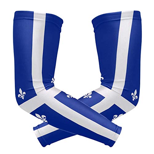 poeticcity Quebec Flag 1 Pair Arm Sports Sleeves Cooling Warmer UV Protection