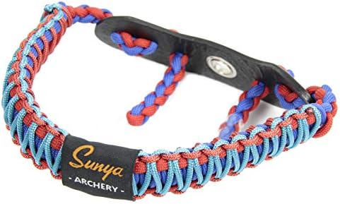 SUNYA Archery Bow Wrist Sling, 550 Paracord Strap Comfortable on Hand.100% Full Grain Leather Yoke, Multiple Camo Colors.Fit Compound Bow Stabilizer & Recurve.
