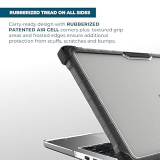 Gumdrop SlimTech Custom Case Fits Dell Pro 14 (Clamshell) - Lightweight Protection, Rubberized Thread on Sides, Seamless Asset Tagging, Embelishment Friendy for School or Work - Black