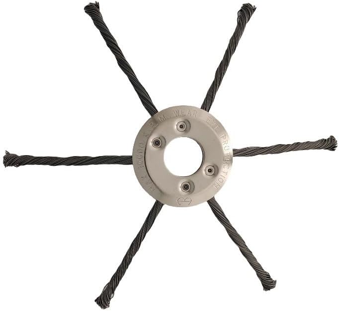 9" Wire Wheel Lawn Trimmer Universal Weed Brush for Straight Shaft Brushcutters with 3 Adapters Efficient Moss Rust Removal