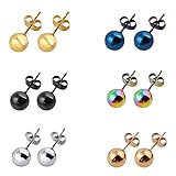 Edelstahl ohrstecker damen silber gold schwarz set Die hochglanzpolierte Oberfläche macht den Glanz dauerhaft.