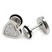 QIN Rétro Acier Inoxydable Mette meule Coeur Amour Oreille Oreille Boucles d'oreilles Hommes et Femmes Filles Bijoux Simples
