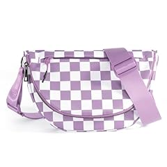 Checkered Crossbody Bag - Pale Purple