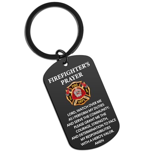 Celavoy Firefighter Gifts for Men - Cool Firefighters Prayer Keychain Stuff Accessories Fire...