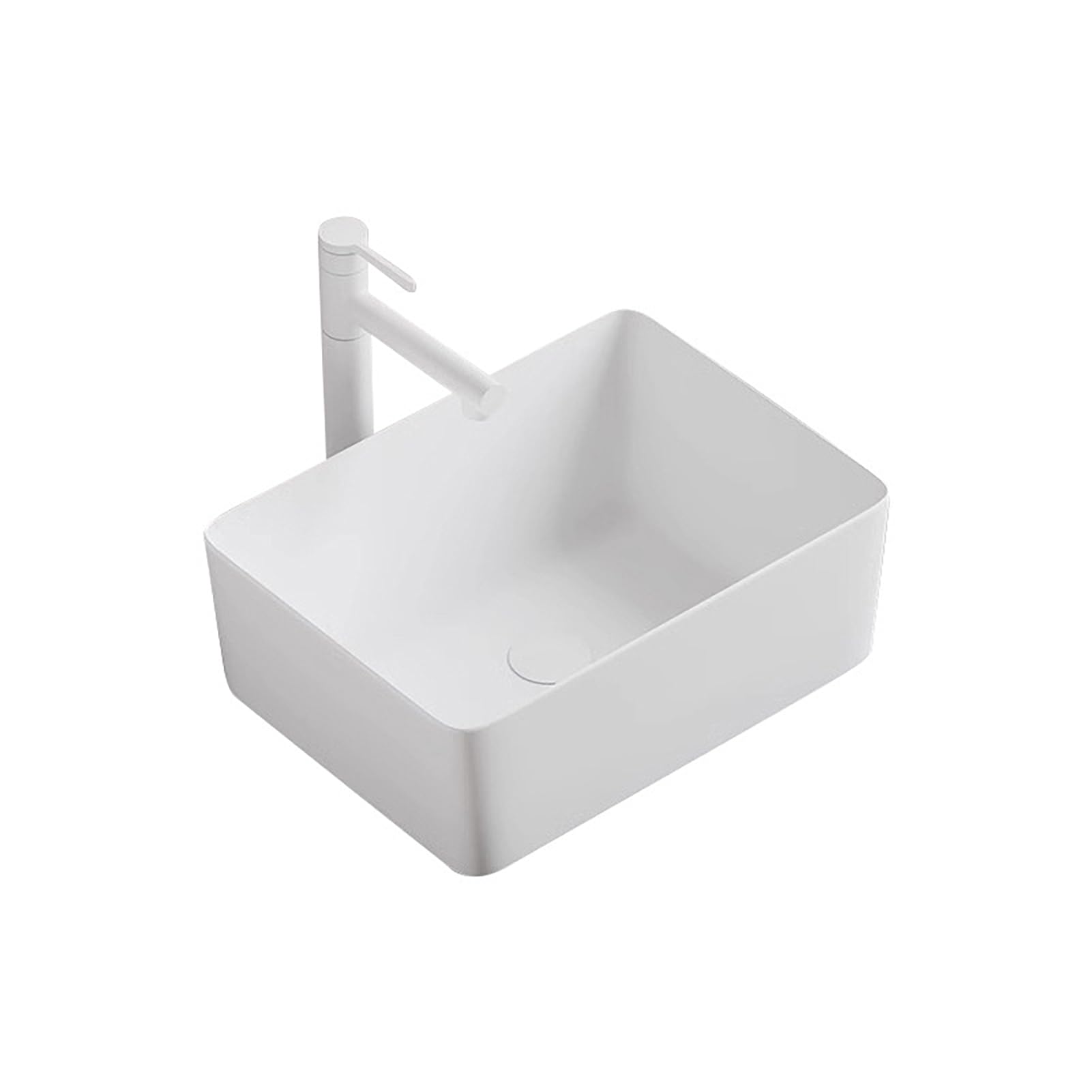 ASerZenith Rectangle Bathroom Sink Ceramic, Modern Bathroom Sink Bowls Above Counter With Faucet, Vanity Vessel Sink Basin Easy To Install, For Cabinet Lavatory Vanity