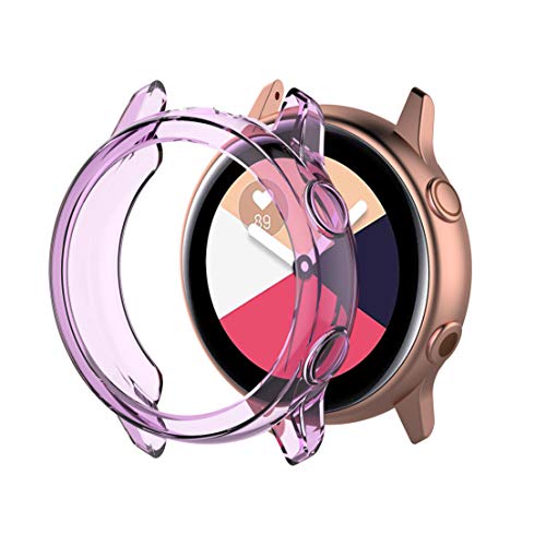 Comtax Compatible with Samsung Galaxy Watch Active 腕時計 保護 ケース 耐衝撃 軽量 小型 スポーツ 時計 PC カバー 取付簡単 ソフト 手触りいい (パープル)