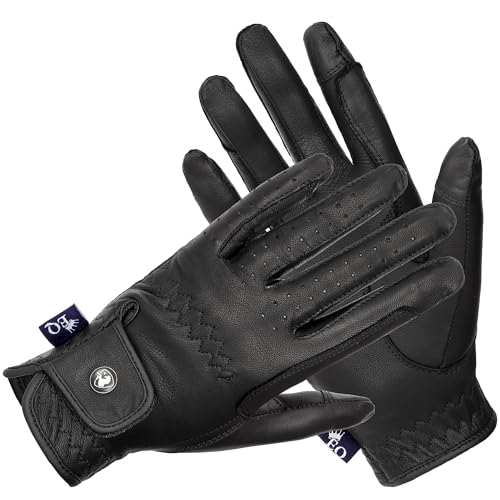 Gants d'équitation en cuir Maurice noir taille L pour sport équestre