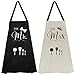 Tikplus Mr. & Mrs Kochschürze, Asche/Schwarz Wasserdicht Schürze Kochen mit Verstellbarem Nackenbügel und Groß Taschen, Personalisiert Kochschürze Damen und Männer Können