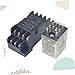 ULTECHNOVO 110v Professional Miniature Relay Set with Base for Automotive Use Dc Heavy-Duty Control for Horns Alarms Headlights and More