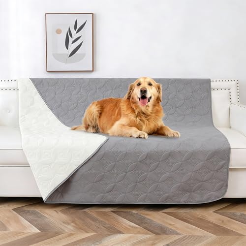 Mfusul Coperta Impermeabile Per Cani, Coperta Per Cani, Piccola Per Divano, Letto, Auto, Coperta Per Cani, Lavabile In Lavatrice, Grigio, 132 X 208 Cm