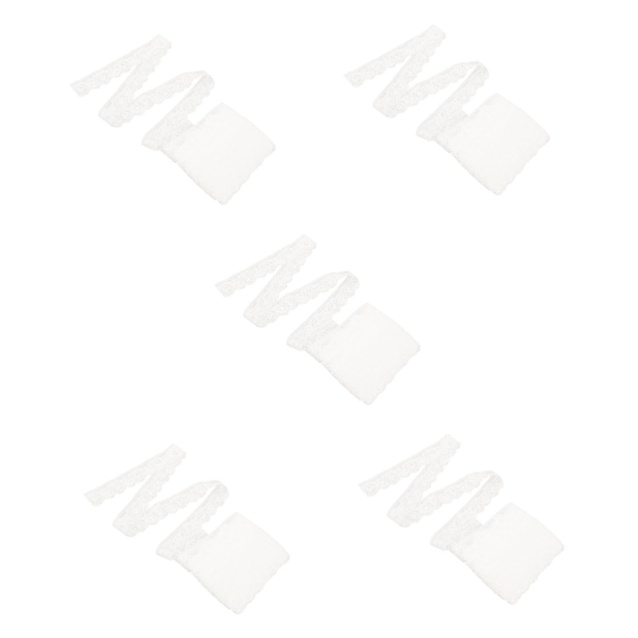 SHINEOFI 5 Stück Stretch-Spitze weißes Spitzenband Hochzeit Basteln Weiße Spitze schwarzes Spitzenband bastel materialien textilien dekoringe Spitzenbänder Spitzenstoffbänder Nylongarn