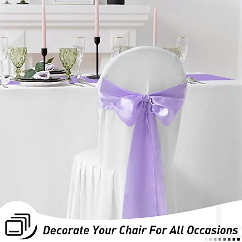 Jevix 20 Pack Satin Table Runner 12 X 108 Inch Silk Table Runner For Party,Wedding, Birthday, Banquets,Decoration(Lavender) #TOP4
