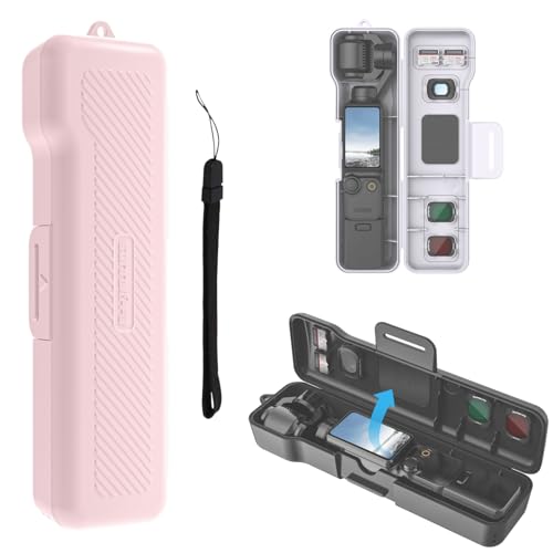 Taoricup DJI Osmo Pocket 4 �Ή� �ی�P�[�X ���[�{�b�N�X ���[�V�F�� DJI Osmo Pocket 4 �Ή� �A�N�Z�T���[ �t�B���^�[��SD�J�[�h���[�\ ���E�J�� (Pink)