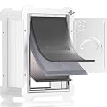MIAOTONG 3-Flap Dog Door for Wall, Double Magnetic Flaps Pet Door for Wall, Aluminum Lock Doggy Door,Steel Frame and Telescoping Tunnel Dog Doors and Cat Doors(Pets Up to 40 Lb) -Medium