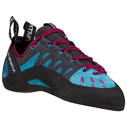 La Sportiva Womens Tarantulace Rock Climbing Shoes, Topaz/Red Plum, 8 #TOP1