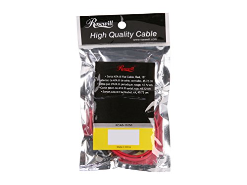 Rosewill Rcab-11050-18" Flat Red Sata Iii Cable With Locking Latch - Supports 6 Gbps, 3 Gbps, And 1.5 Gbps Transfer Rates #TOP2