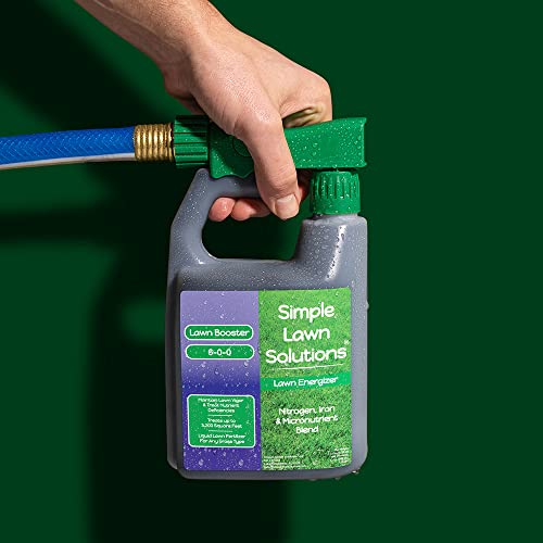 Commercial Grade Lawn Energizer- Grass Micronutrient Booster With Iron & Nitrogen- Liquid Turf Spray Concentrated Fertilizer- Any Grass Type, All Year- Simple Lawn Solutions- 32 Ounce #TOP7
