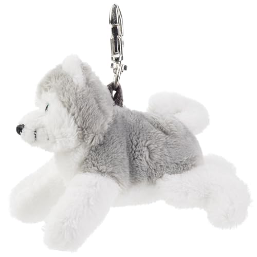 Plüsch-Anhänger Schlittenhund „Husky“ – Schaffer 0130 - ca. 10 cm - Niedlicher Schlüsselanhänger & Taschenanhänger mit Karabiner - Weich & hochwertig - Geschenkidee für Kinder & Erwachsene - grau-weiß