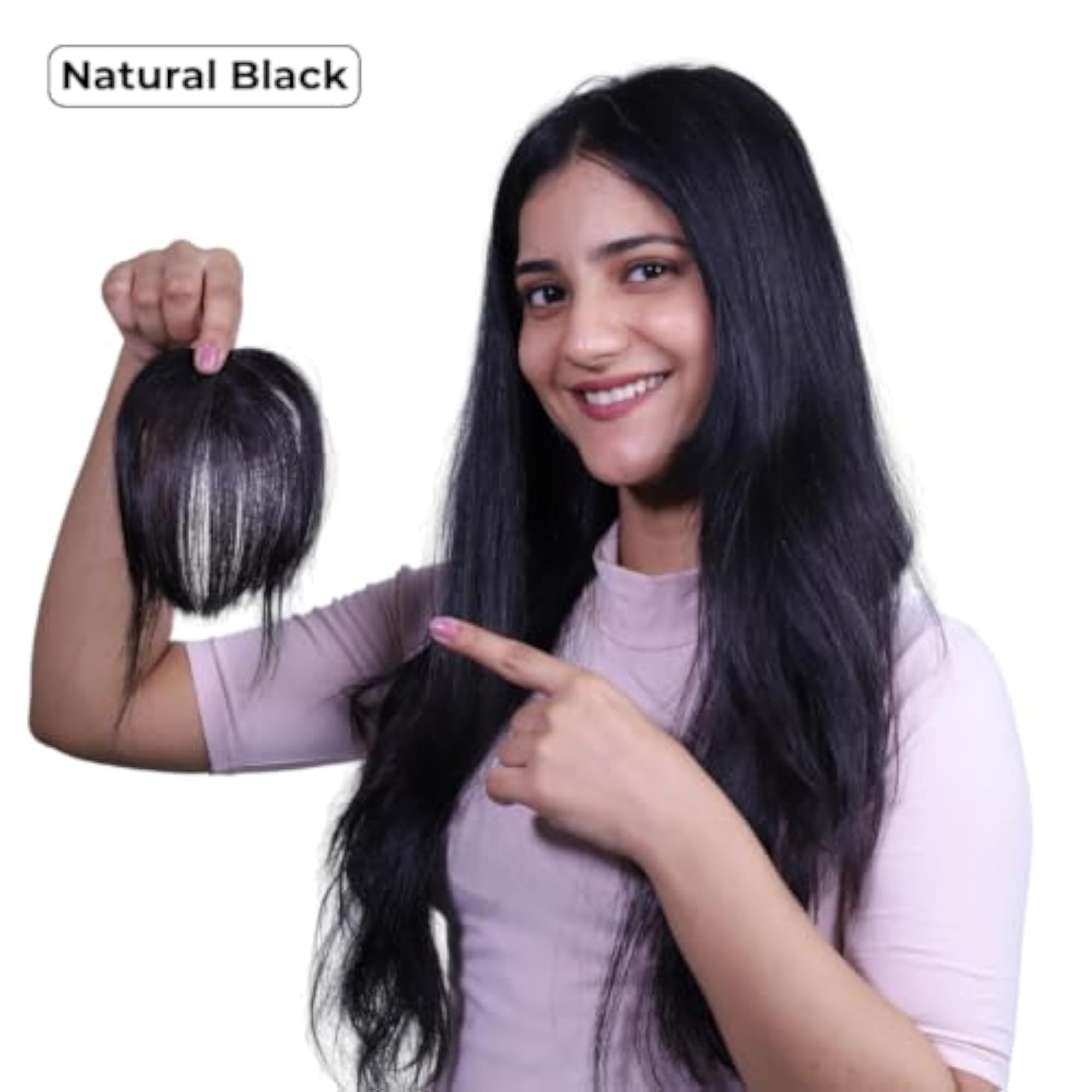 Women's Natural Black Clip-In Bangs Hair Extension