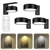 Bildbeleuchtung Kabellos-3 Stück LED Bilderleuchte Kabellos für Wandmontage,Magnetische Bilderleuchte mit 3 Lichtfarben und Einstellbarer Helligkeit,Perfekte Bildbeleuchtung für Kunstwerke und Fotos
