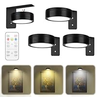 Bildbeleuchtung Kabellos-3 Stück LED Bilderleuchte Kabellos für Wandmontage,Magnetische Bilderleuchte mit 3 Lichtfarben und Einstellbarer Helligkeit,Perfekte Bildbeleuchtung für Kunstwerke und Fotos
