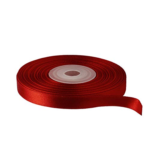 Image of Solid Color Double Faced Burgundy /Maroon Satin Ribbon 3 /8 inch X 25 Yards, Ribbons Perfect for Crafts, Wedding Decor, Bow Making, Sewing, Gift Package Wrapping and More