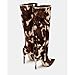 DOEYG Brown Cow Print Knee High Boots for Women Animal Pointed Toe Heeled Stiletto Boots Dressy Fashion Tall Boot with Side Zipper Size 8.5