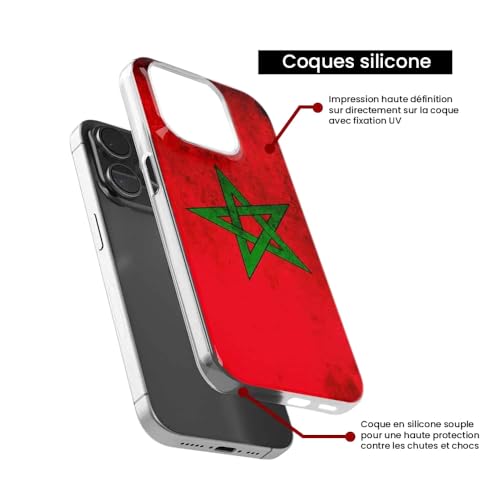 1001coques Coque Compatible avec Samsung Galaxy A26 5G - Housse Fine en Silicone Transparente - Design Drapeau Maroc – vue 4