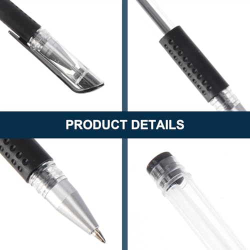 EXCEART 12 bolígrafos gel punta fina 0.5 mm tinta negra miniatura 4