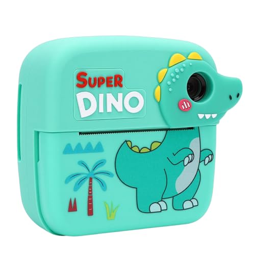 Zerodis Imprimantes Imprimer 24MP 1080P Écran Couleur 2,4 Pouces Appareil Photo Numérique pour Enfants Lecteur MP3 Caméra d' Thermique pour Tout-Petits Présent pour 3 4 5 6 7 8 (Dinosaure Vert)