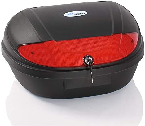 TRESKO® XXL Motorcycle back top box case 48L universal scooter motorbike for 2 helmets topcase