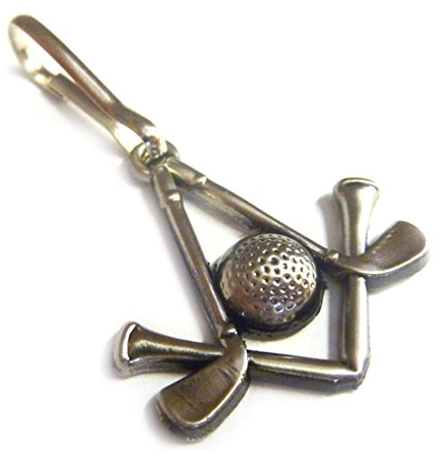 Golf Club Ball Tee Masonic Square & Compass Jacket Backpack Zipper Pull Clip