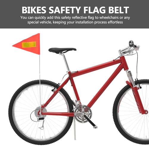 Bandera de seguridad para bicicleta con mástil ajustable y reflectante de alta visibilidad 6
