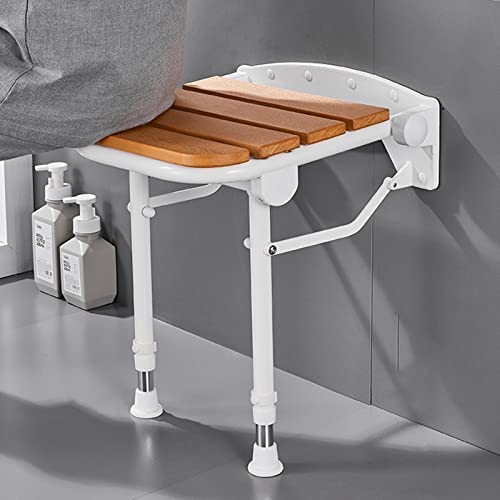 Ddtp Folding Shower Stools, Wall Mounted Fold Up Bath Chair, Elderly Pregnant Handicap Disabled Wooden Shower Seat Bench For Home Bathroom Dressing Room/Wood #TOP4