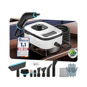 14-IN-1 Dampfreiniger Handgerät【99,99% Keimreduktion-Führende Deutsche SPJ Technik】【12-Sekunden Turbo-Dampf-Intelligent Turbo Steam System】Dampfreiniger für Alles,Steam Cleaner für Boden, Küche etc