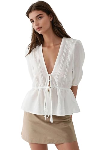 Hiccup Textured V-Neck Blouse