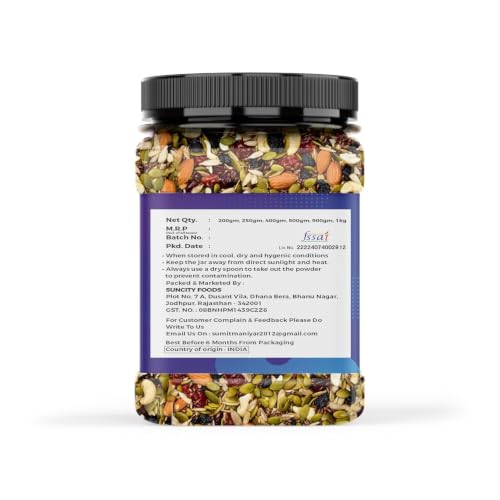 Image of Nikki Nuts Premium Mixed Seeds & Dry Fruits | Healthy Trail Mix with Almonds, Pumpkin Seeds, Sunflower Seeds, Raisins & Cranberries | High Protein Nut & Seed Mix for Snacking (250 Gram)
