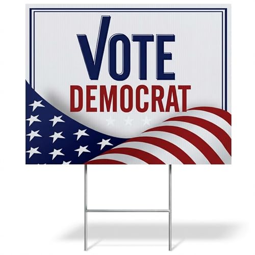 Andersons Vote Democrat with Flag Yard Sign 18 Inches x 14 Inches Lawn Dcor Political Signs