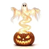 CIOGMZQ Outdoor Halloween Ghost Pumpkin Yard Light Swirling Ghost