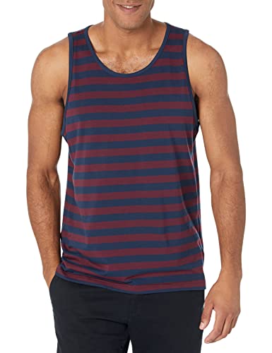 Amazon Essentials Men's Regular-Fit Vest, Burgundy Navy Stripes, XL