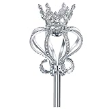 CiBiZi Festival Wands Fairy Princess Wands Silver Queen King Scepter Wands for Adults Pageant Role Play Wedding Halloween Prom