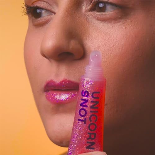 Image of UNICORN SNOT Holographic Glitter Lip Gloss | Sparkly & Shimmer Lips | Vegan & Cruelty Free 0.37 fl oz (Flamingo /Holographic Pink)