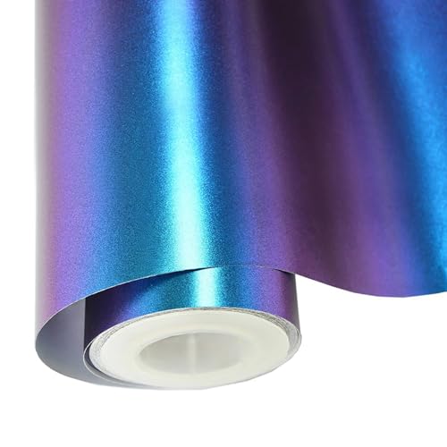 VINYL FROG Chameleon Car Wrap 12"x60" Purple to Blue Matte Metallic Vehicle Film 1x5ft Stretchable Air Release Car Wrap Vinyl for DIY Decals